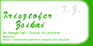 krisztofer zsikai business card